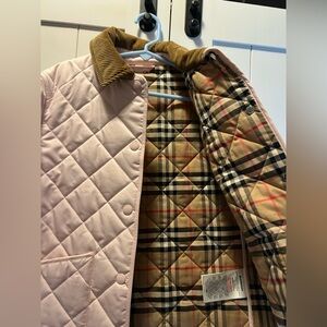 Reversible Burberry Pink Quilted Jacket with Plaid Lining